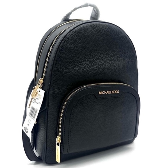 Michael Kors Medium Jaycee Backpack Black/Gold (NWT) - Picture 3 of 12